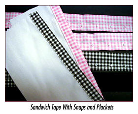 Sandwich Tape With Snaps and Plackets